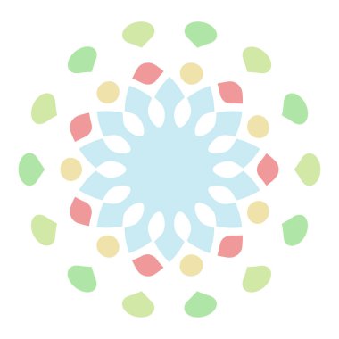 mandala basit renk pankartı, vektör illüstrasyonu