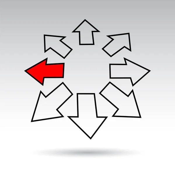 Frecce Bussola Bandiera Sinistra Illustrazione Vettoriale — Vettoriale Stock