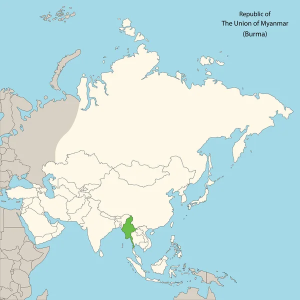 アジア地図ミャンマーのバナーベクトル図 — ストックベクタ