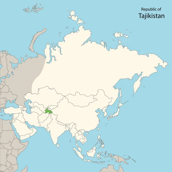 アジア地図タジキスタンの旗ベクトルイラスト — ストックベクタ