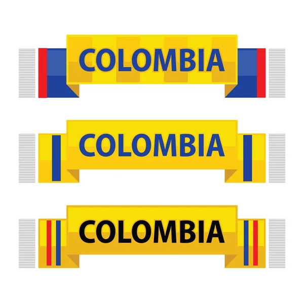 Banner Colombia Bufanda Fútbol Vector Ilustración — Archivo Imágenes Vectoriales