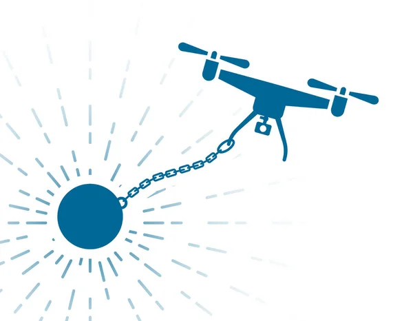 Drone Chains Banner Ilustração Vetorial — Vetor de Stock