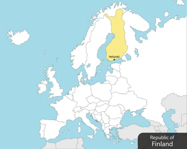 Finland Capital Europe Carte Illustration Vectorielle — Image vectorielle