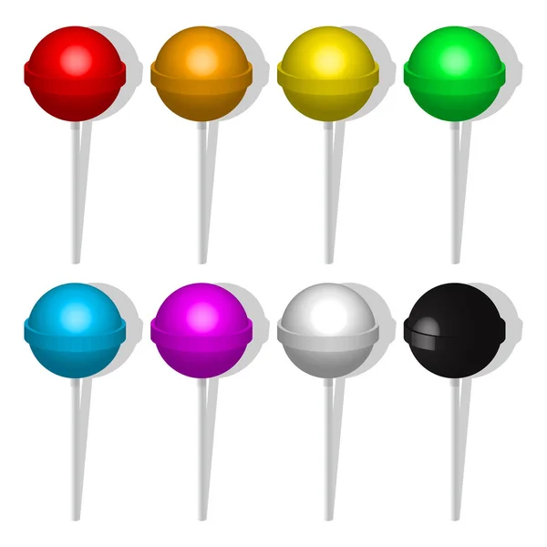 Lollipop Набор Цветов Баннер Векторная Иллюстрация — стоковый вектор