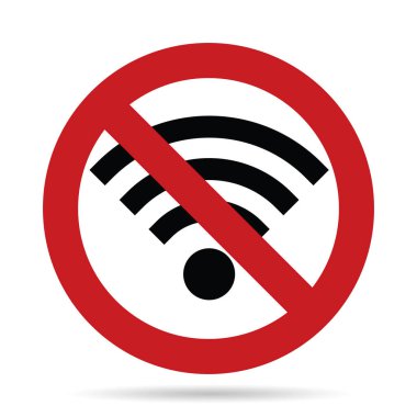 Wi-Fi flaması yok, vektör illüstrasyonu