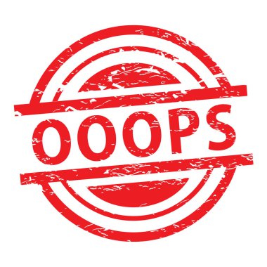 ooops kauçuk damga, vektör illüstrasyon