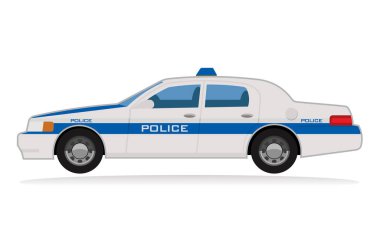 Polis arabası afişi, vektör illüstrasyon