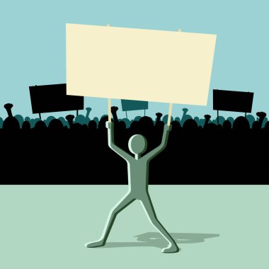 protesto pankartı, vektör illüstrasyonu