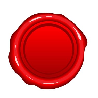 kırmızı balmumu mühür pankartı, vektör illüstrasyonu