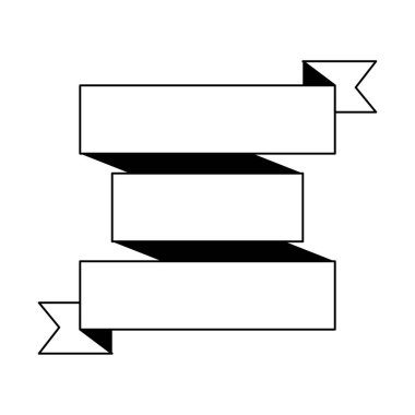 şık basit kurdele pankartı, vektör illüstrasyonu
