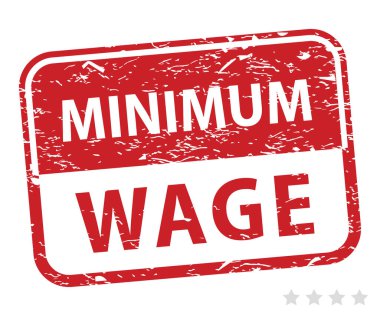 kauçuk damga asgari ücret, vektör illüstrasyonu