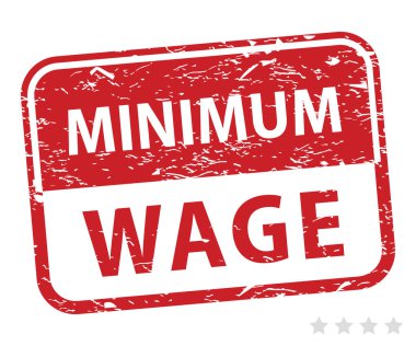 kauçuk damga asgari ücret, vektör illüstrasyonu