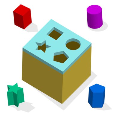 şekil bulmaca pankartı, vektör illüstrasyonu