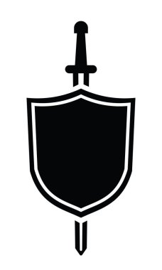 kalkan kılıç flaması, vektör illüstrasyonu