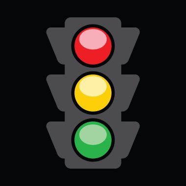 Trafik ışığı simgesi afişi, vektör illüstrasyonu