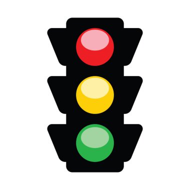 Trafik ışığı simgesi afişi, vektör illüstrasyonu
