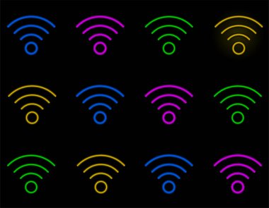 wifi sembolleri pankart, vektör illüstrasyonu