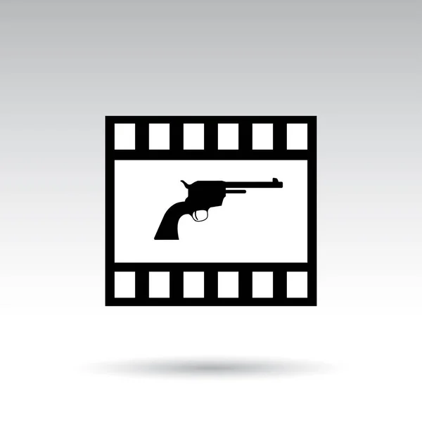 Film Tape Revolver Banner Vector Illustratie — Stockvector