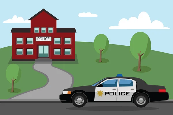 Поліцейський Автомобільний Банер Поліції Векторні Ілюстрації — стоковий вектор
