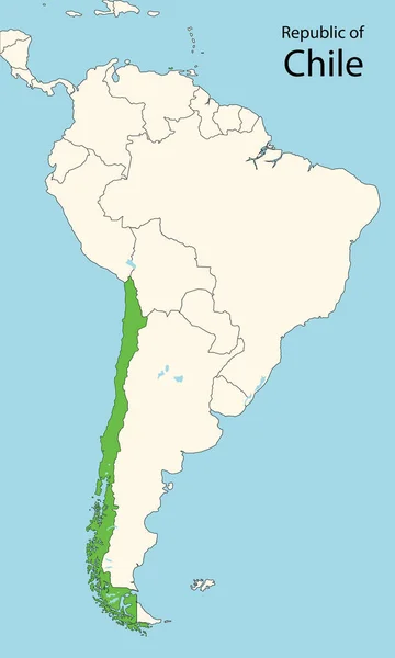 Chile América Del Sur Mapa Vector Ilustración — Archivo Imágenes Vectoriales