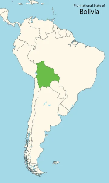 Bolivia América Del Sur Mapa Vector Ilustración — Archivo Imágenes Vectoriales