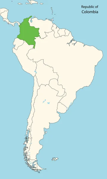 Colombia América Del Sur Mapa Vector Ilustración — Archivo Imágenes Vectoriales