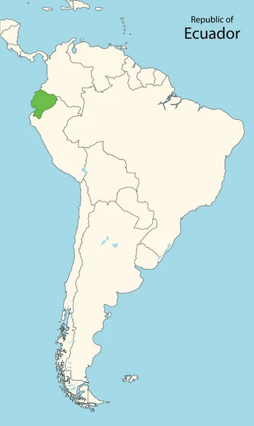 Ecuador América Del Sur Mapa Vector Ilustración — Archivo Imágenes Vectoriales