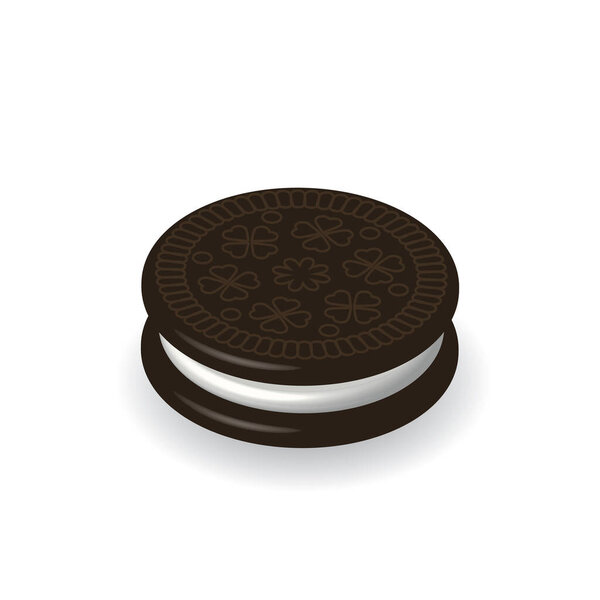 печенье или печенье с белым кремом, векторная иллюстрация 