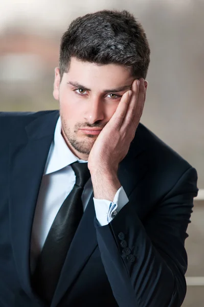 Sad looking business man portrait — Stock Photo, Image