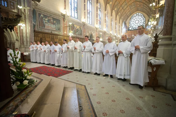 메이 누스 대학, maynooth, 킬 데 어, 아일랜드, 6 월 1 일 2014,15 seminarians maynooth 대학에서 deaconate 안 수에 있었다 6 월 1 일. — 스톡 사진