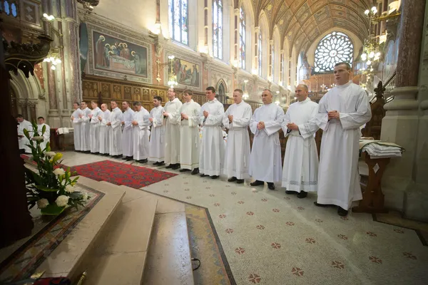 메이 누스 대학, maynooth, 킬 데 어, 아일랜드, 6 월 1 일 2014,15 seminarians maynooth 대학에서 deaconate 안 수에 있었다 6 월 1 일. 스톡 사진