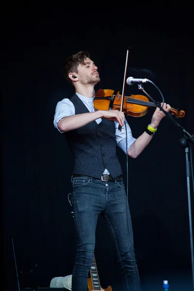 Westport, County Mayo, Irland, 28. juni 2014, Shane Filan spiller live på Westport Festival, Westport, County Mayo den 28. juni 2014 - Stock-foto