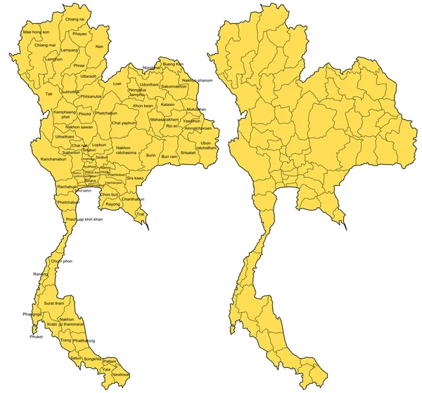 Thailand map vektor — Stockvektor