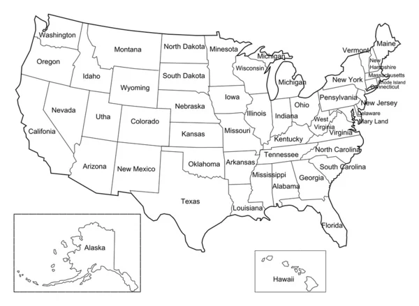 EUA mapa vecter —  Vetores de Stock