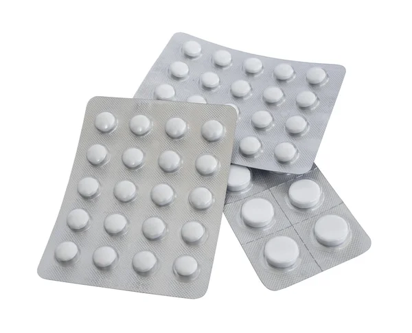 Packs of pills isolated on white background — Stock Photo, Image