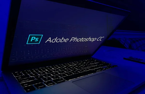 Adobe Photoshop Logo Computer Rastergrafikredigerare Utvecklad Adobe Systems Tursday November — Stockfoto