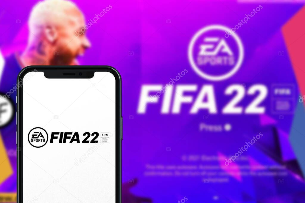 Logo smartphone: FIFA 22 is a football video game developed by EA Vancouver and EA Romania, being published by EA Sports. It is available for PlayStation 4. United States, California January 30, 2022