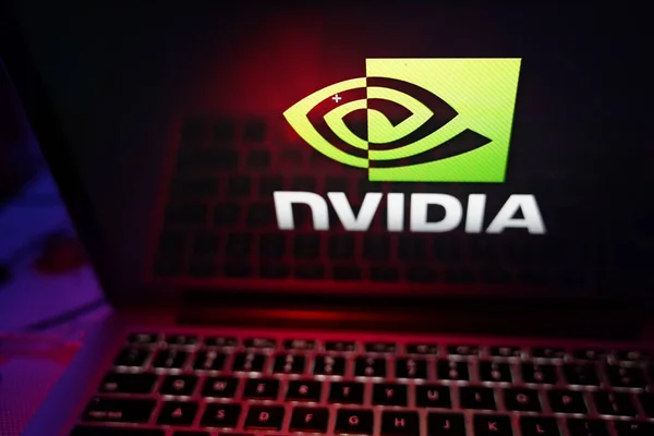Computer Logo Nvidia Corporation Which Company Specialized Development Graphic Processing — Stock Fotó