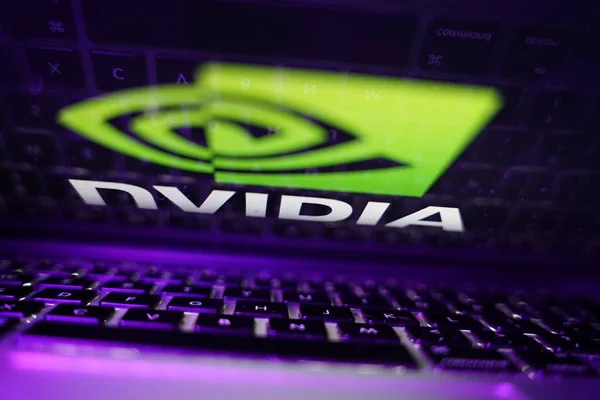 Computer Logo Nvidia Corporation Which Company Specialized Development Graphic Processing — 스톡 사진