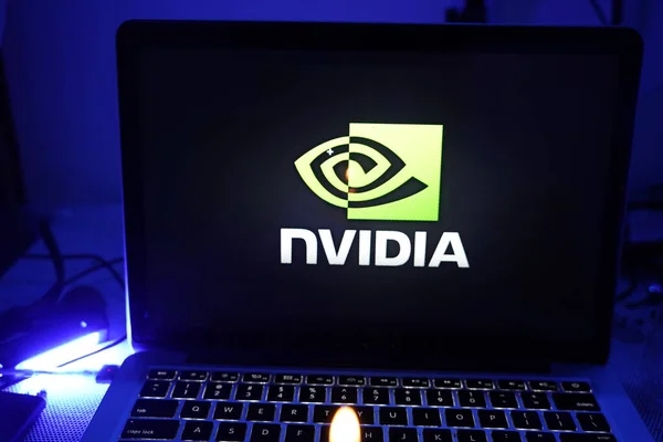 Computer Logo Nvidia Corporation Which Company Specialized Development Graphic Processing — Stok fotoğraf