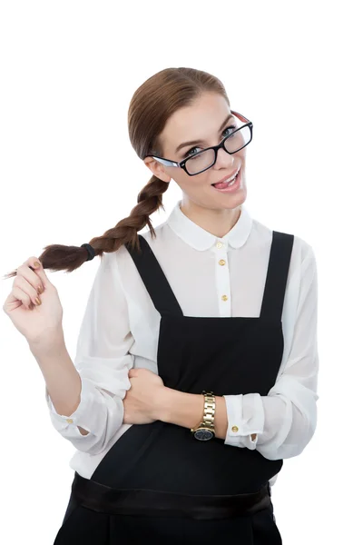 Cute girl with glasses. — Stock Photo, Image