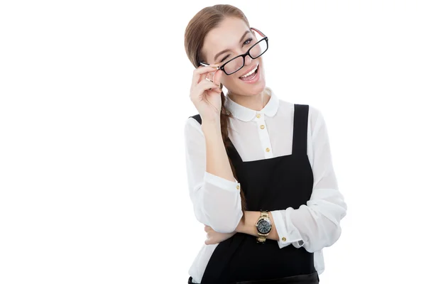 Cute girl with glasses. — Stock Photo, Image