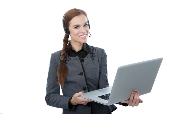 Smiling beautiful customer service worker. — Stock Photo, Image