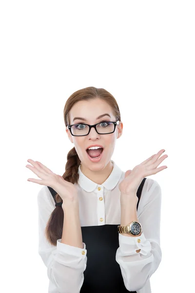 Mujer divertida con gafas Fotos de stock