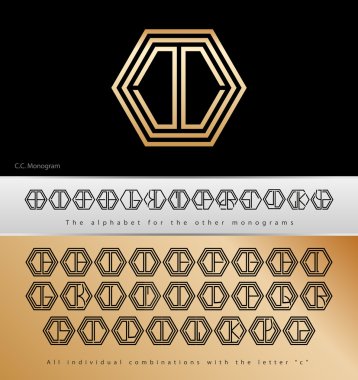Monogram tasarımı ile harf c