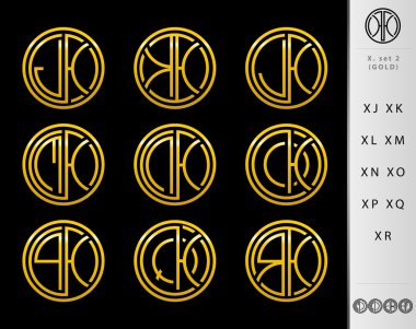 Monogram mektup ile tasarım seti x