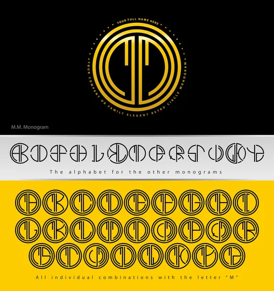 Monogram tasarımı ile harf m — Stok Vektör