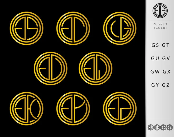 字母与字母 g 组的设计 — 图库矢量图片