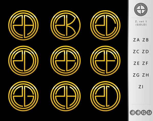 Diseño de monograma con juego de letras Z — Vector de stock