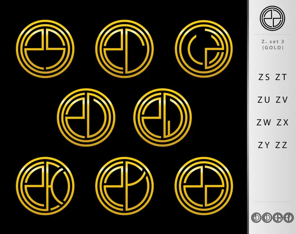 Diseño de monograma con juego de letras Z — Vector de stock